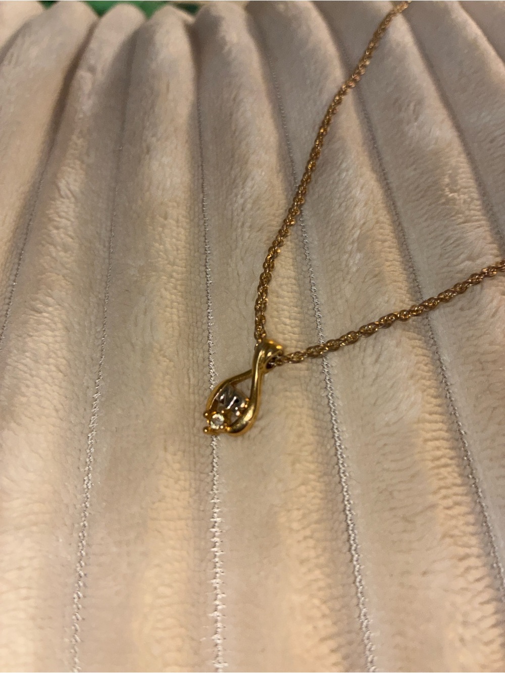 Nina Ricci Gold Teardrop Pendant Necklace with Crystal Accent - Picture 5 of 6